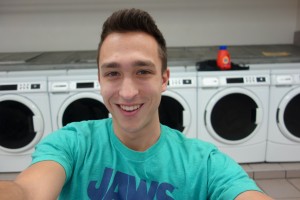 Doing email and laundry at the same time