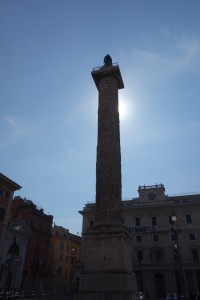 The pillar with writing on it
