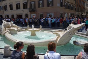 The fountain at the Spanish Steps