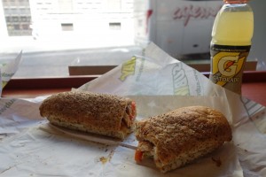 My Subway sandwich.  Yum.