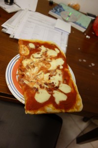 Delicious pizza in the apartment
