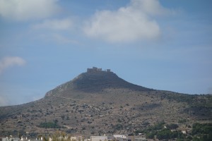 Castle on a hill. Tràpani, western coast of Sicily